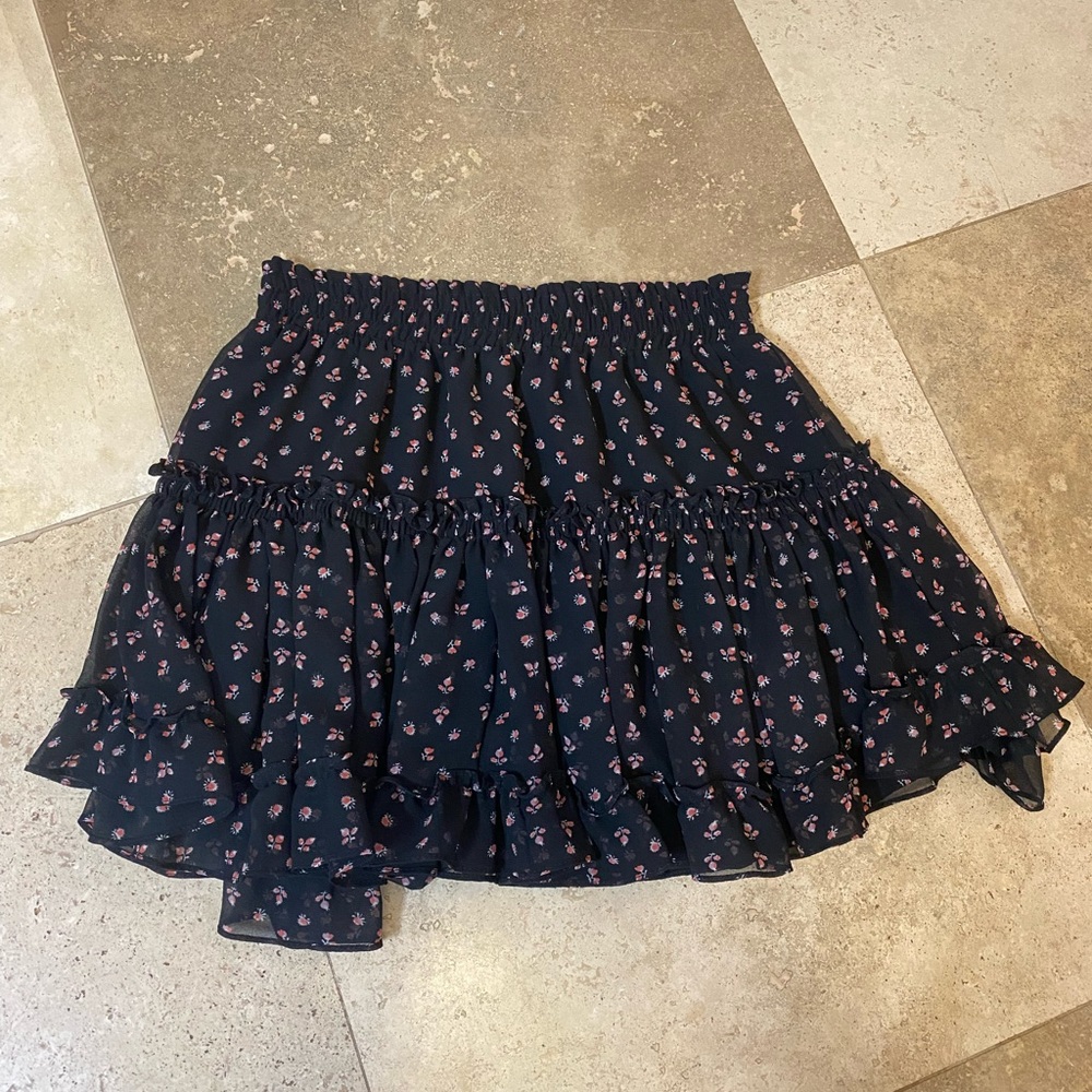 Black Floral MISA Skirt Size XS